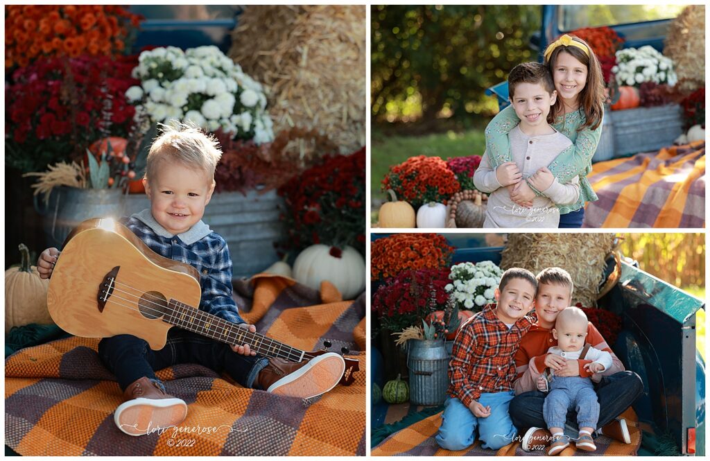 Fall family and Blue Truck mini sessions for October photo shoots in the Lehigh Valley, PA